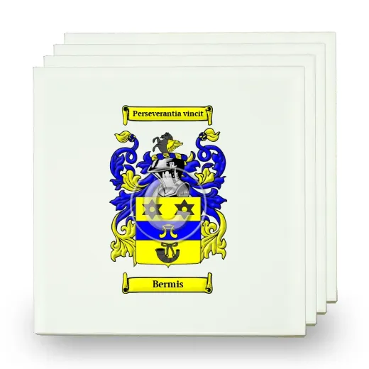 Bermis Set of Four Small Tiles with Coat of Arms