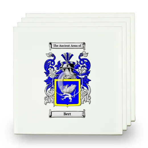 Bert Set of Four Small Tiles with Coat of Arms