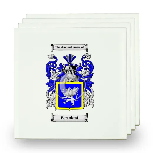 Bertolani Set of Four Small Tiles with Coat of Arms