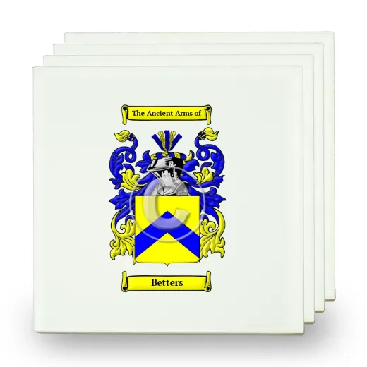 Betters Set of Four Small Tiles with Coat of Arms