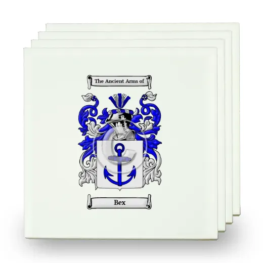 Bex Set of Four Small Tiles with Coat of Arms