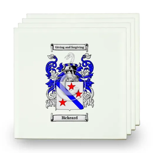 Bickeard Set of Four Small Tiles with Coat of Arms
