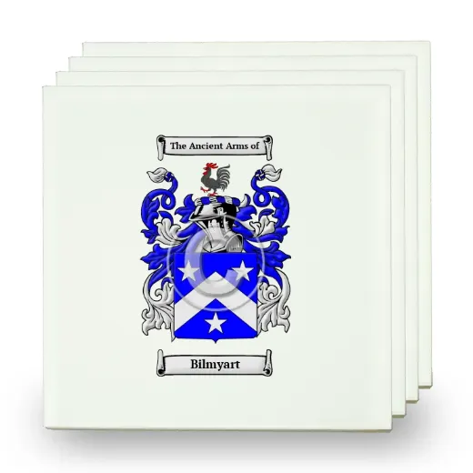 Bilmyart Set of Four Small Tiles with Coat of Arms