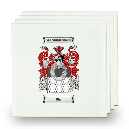 Birr Set of Four Small Tiles with Coat of Arms