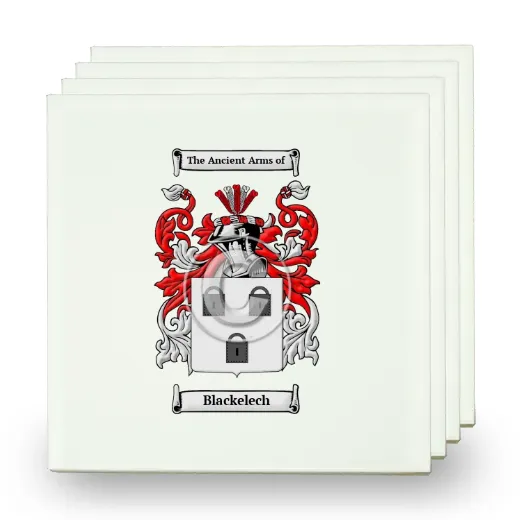Blackelech Set of Four Small Tiles with Coat of Arms