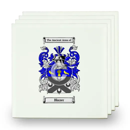 Blazer Set of Four Small Tiles with Coat of Arms