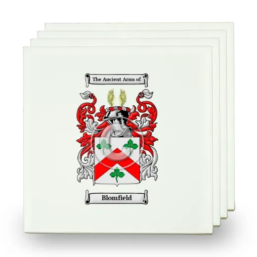 Blomfield Set of Four Small Tiles with Coat of Arms