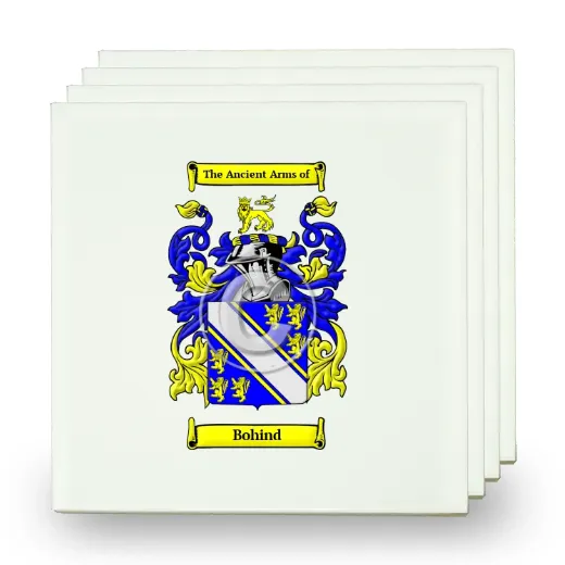 Bohind Set of Four Small Tiles with Coat of Arms