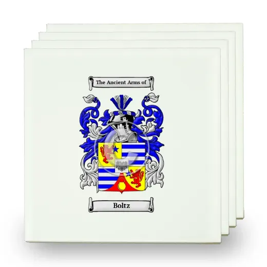 Boltz Set of Four Small Tiles with Coat of Arms