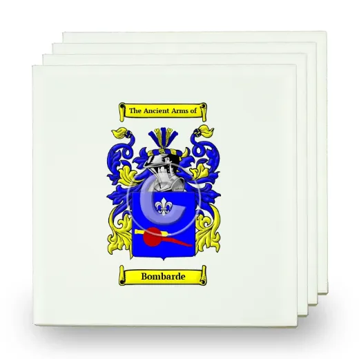 Bombarde Set of Four Small Tiles with Coat of Arms