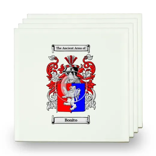 Bonito Set of Four Small Tiles with Coat of Arms