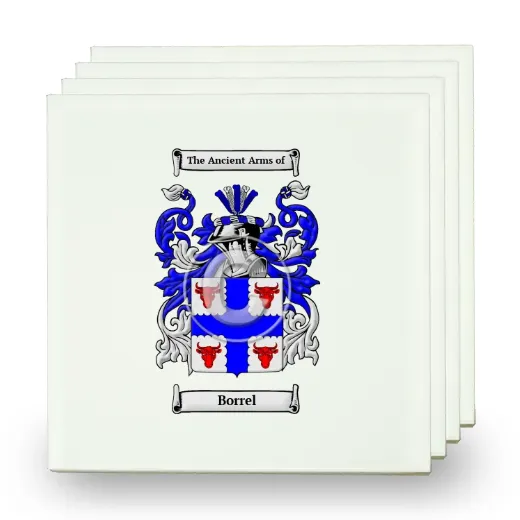 Borrel Set of Four Small Tiles with Coat of Arms