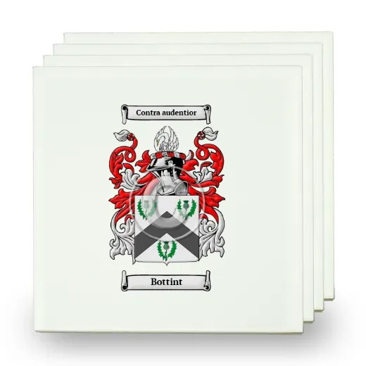 Bottint Set of Four Small Tiles with Coat of Arms