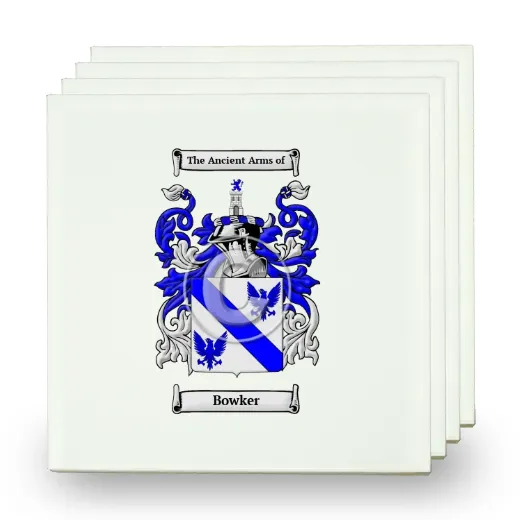 Bowker Set of Four Small Tiles with Coat of Arms