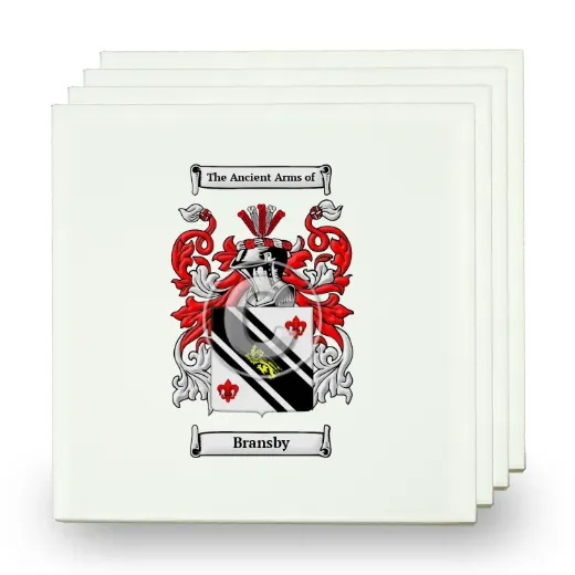 Bransby Set of Four Small Tiles with Coat of Arms