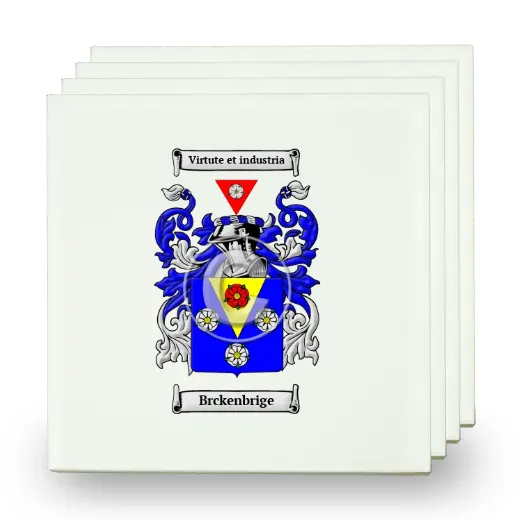 Brckenbrige Set of Four Small Tiles with Coat of Arms