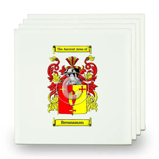 Brennaman Set of Four Small Tiles with Coat of Arms