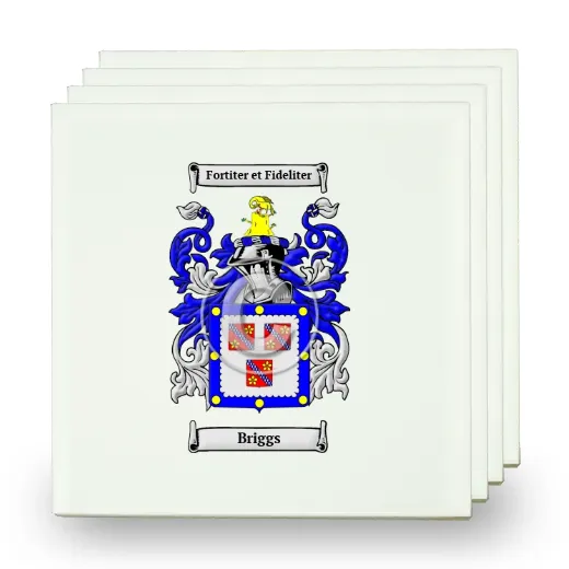 Briggs Set of Four Small Tiles with Coat of Arms