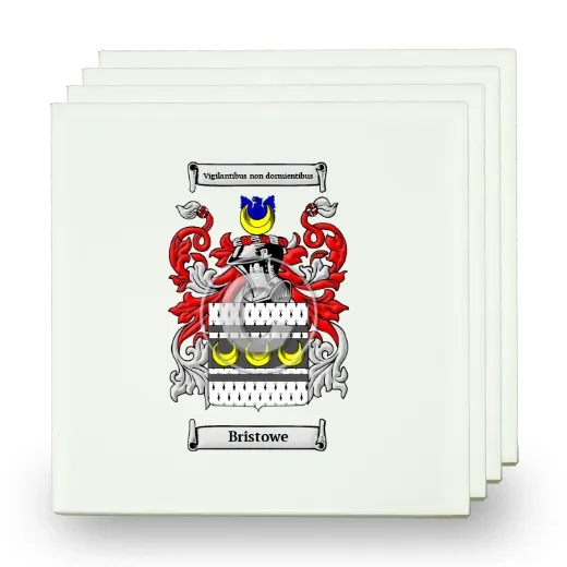 Bristowe Set of Four Small Tiles with Coat of Arms