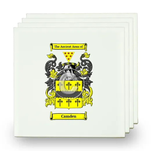 Camden Set of Four Small Tiles with Coat of Arms