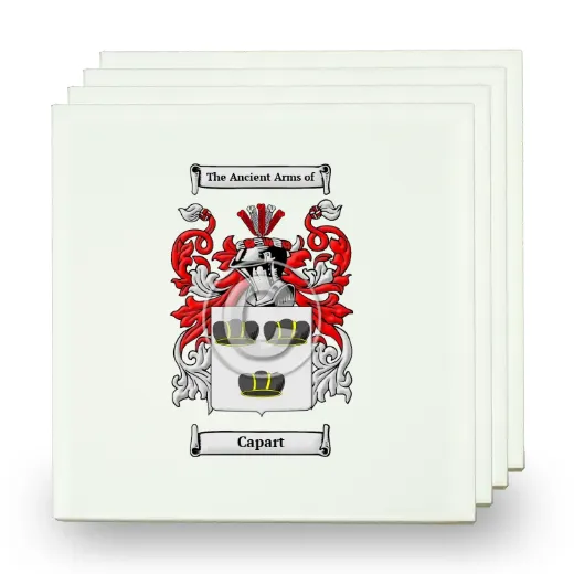 Capart Set of Four Small Tiles with Coat of Arms