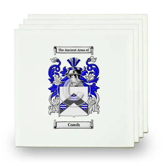 Coash Set of Four Small Tiles with Coat of Arms