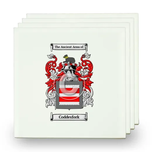 Coddesfork Set of Four Small Tiles with Coat of Arms