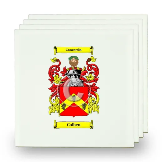 Colben Set of Four Small Tiles with Coat of Arms