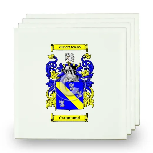 Crammond Set of Four Small Tiles with Coat of Arms