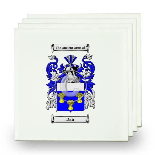 Dair Set of Four Small Tiles with Coat of Arms