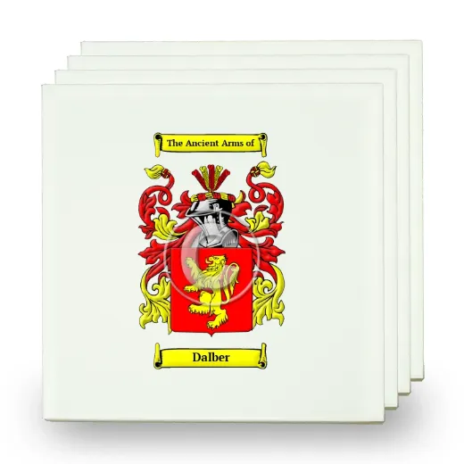 Dalber Set of Four Small Tiles with Coat of Arms