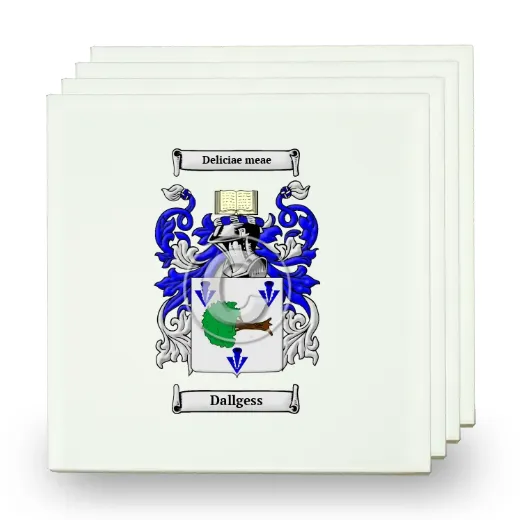 Dallgess Set of Four Small Tiles with Coat of Arms