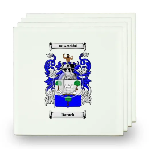 Darack Set of Four Small Tiles with Coat of Arms