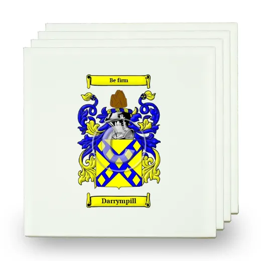Darrympill Set of Four Small Tiles with Coat of Arms