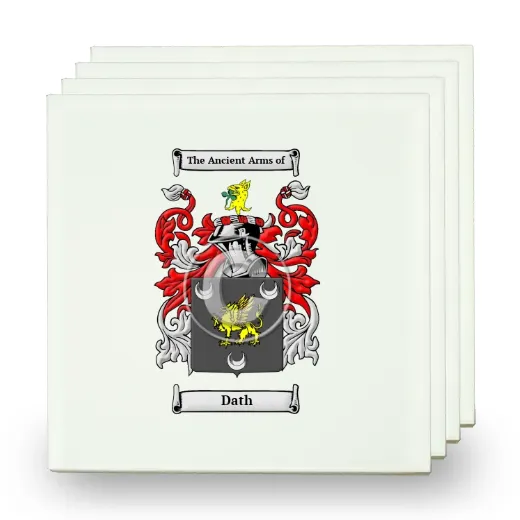 Dath Set of Four Small Tiles with Coat of Arms