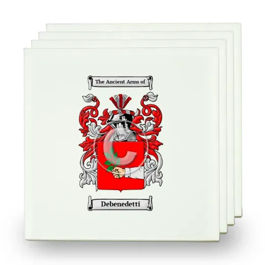 Debenedetti Set of Four Small Tiles with Coat of Arms