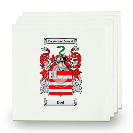 Deel Set of Four Small Tiles with Coat of Arms