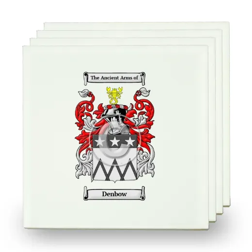 Denbow Set of Four Small Tiles with Coat of Arms
