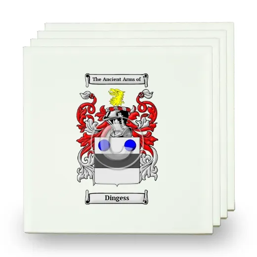 Dingess Set of Four Small Tiles with Coat of Arms