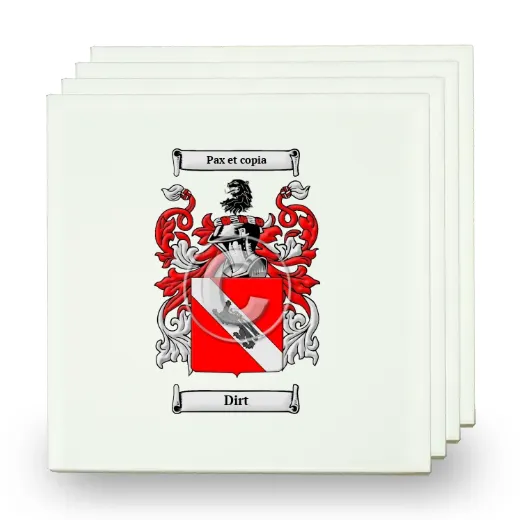 Dirt Set of Four Small Tiles with Coat of Arms