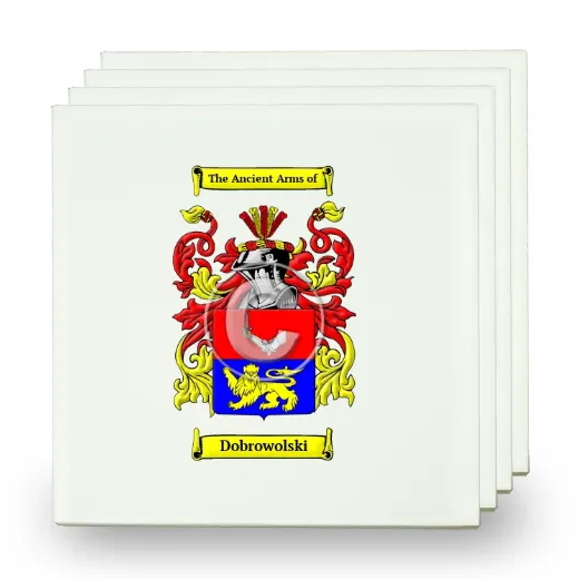 Dobrowolski Set of Four Small Tiles with Coat of Arms
