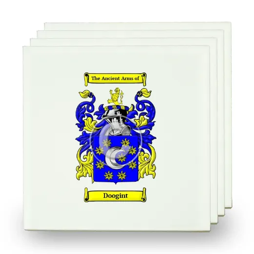 Doogint Set of Four Small Tiles with Coat of Arms