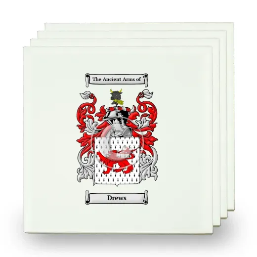 Drews Set of Four Small Tiles with Coat of Arms