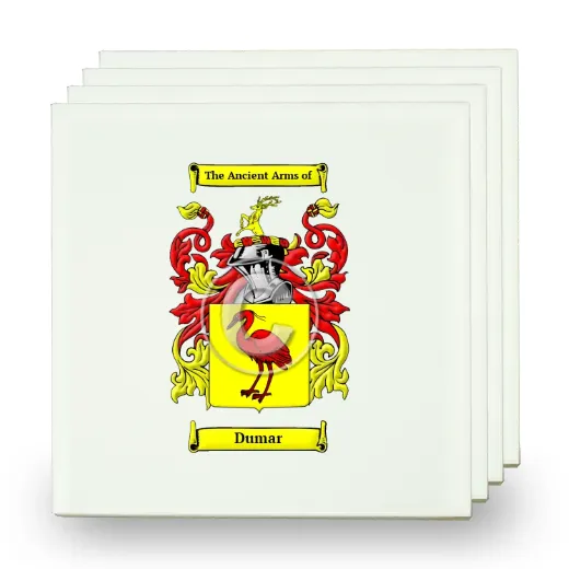 Dumar Set of Four Small Tiles with Coat of Arms