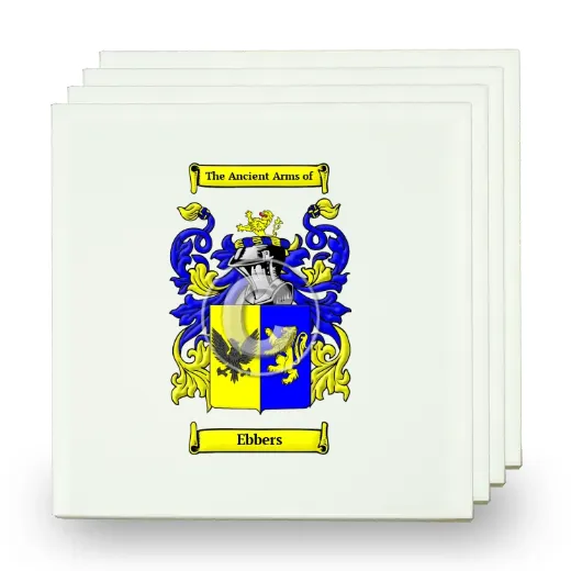 Ebbers Set of Four Small Tiles with Coat of Arms