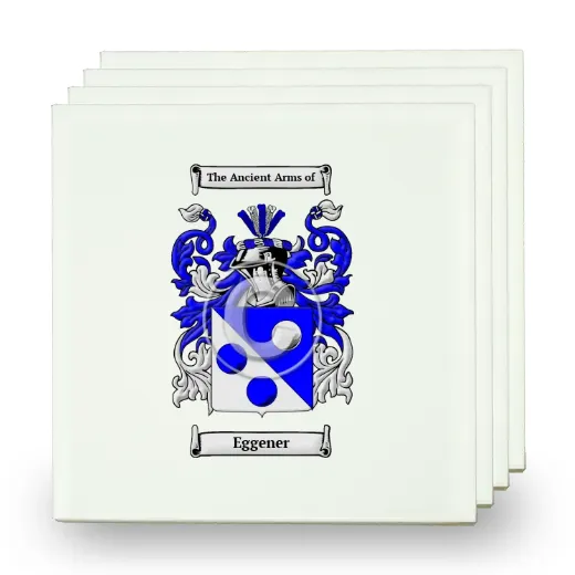 Eggener Set of Four Small Tiles with Coat of Arms