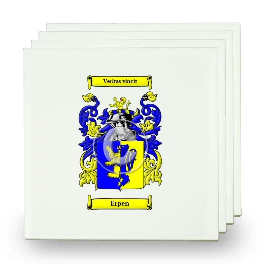 Erpen Set of Four Small Tiles with Coat of Arms