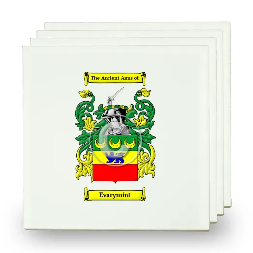 Evarymint Set of Four Small Tiles with Coat of Arms