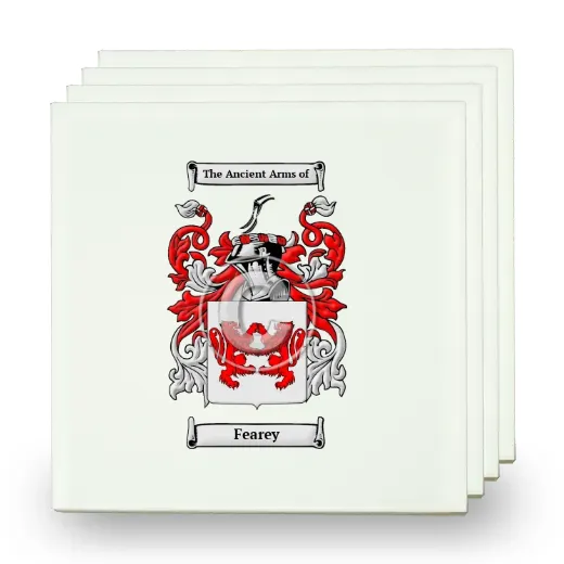 Fearey Set of Four Small Tiles with Coat of Arms
