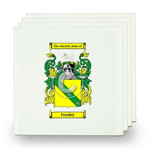 Fernley Set of Four Small Tiles with Coat of Arms